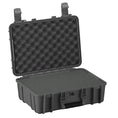 Load image into Gallery viewer, Black hard case with open lid, featuring dense egg crate foam interior and sturdy latches.