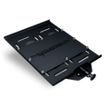 Load image into Gallery viewer, Black aluminum universal quick-release mount plate with multiple slots and bolts.