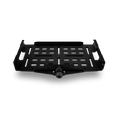 Load image into Gallery viewer, Black metal mounting bracket with ventilated base and adjustable side clamps, Pelican crate accessory.