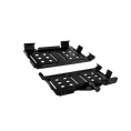 Load image into Gallery viewer, Black metal mounting bracket with multiple slots and raised clamps for securing equipment.
