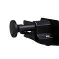 Load image into Gallery viewer, Black CR45 Pelican crate mounting bracket with cylindrical locking pin and metal bolt detail.