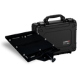 Load image into Gallery viewer, Black hard protective case with handle and removable inner tray secured by screws.
