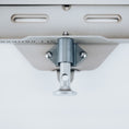Load image into Gallery viewer, Aluminum silver and black universal quick release mount plate with locking pin and screws.