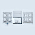Load image into Gallery viewer, Aluminum XL Mount kit with two perforated mounting plates, metal bracket, and set of screws on white background.
