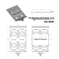Load image into Gallery viewer, Black rectangular aluminum mount plate with multiple rounded slots and central brand engraving.