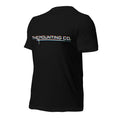 Load image into Gallery viewer, Black t-shirt with white glitch-style "THE MOUNTING CO." logo across the chest.