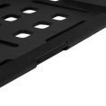 Load image into Gallery viewer, Black metal mounting plate with multiple rectangular cutouts and textured edges.
