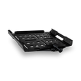Load image into Gallery viewer, Black metal Pelican crate mount with perforated base and adjustable side clamps.
