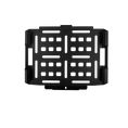 Load image into Gallery viewer, Black rectangular Pelican crate mount with multiple slots and reinforced edges.
