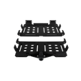 Load image into Gallery viewer, Black metal CR90 Pelican Crate 90 mount with perforated flat panels and central locking knob.
