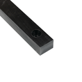 Load image into Gallery viewer, Black rectangular metal case stabilizer bar with a countersunk screw hole on white background.
