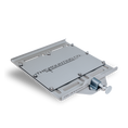Load image into Gallery viewer, Silver metal large mount plate with adjustable clamp and engraved "The Mofilm Co" logo.
