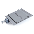 Load image into Gallery viewer, Silver aluminum medium mount with quick-release mechanism and black logo engraving.
