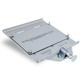 Load image into Gallery viewer, Silver metal mounting plate with adjustable clamp and engraved "THEMOUNTINGCO" logo.
