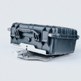 Load image into Gallery viewer, Black rugged large mount case with aluminum quick-release base plate and secure latches.
