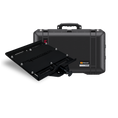 Load image into Gallery viewer, Black hard protective case with handle and separate black mounting plate with bolts and latch mechanism.
