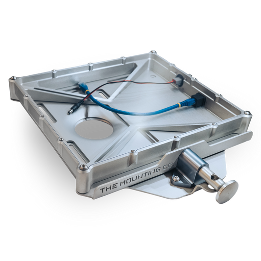 Aluminum Starlink Mini Mount with integrated cable management and tightening knob.