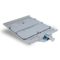 Load image into Gallery viewer, Silver aluminum XL Mount with quick-release lever and engraved branding.
