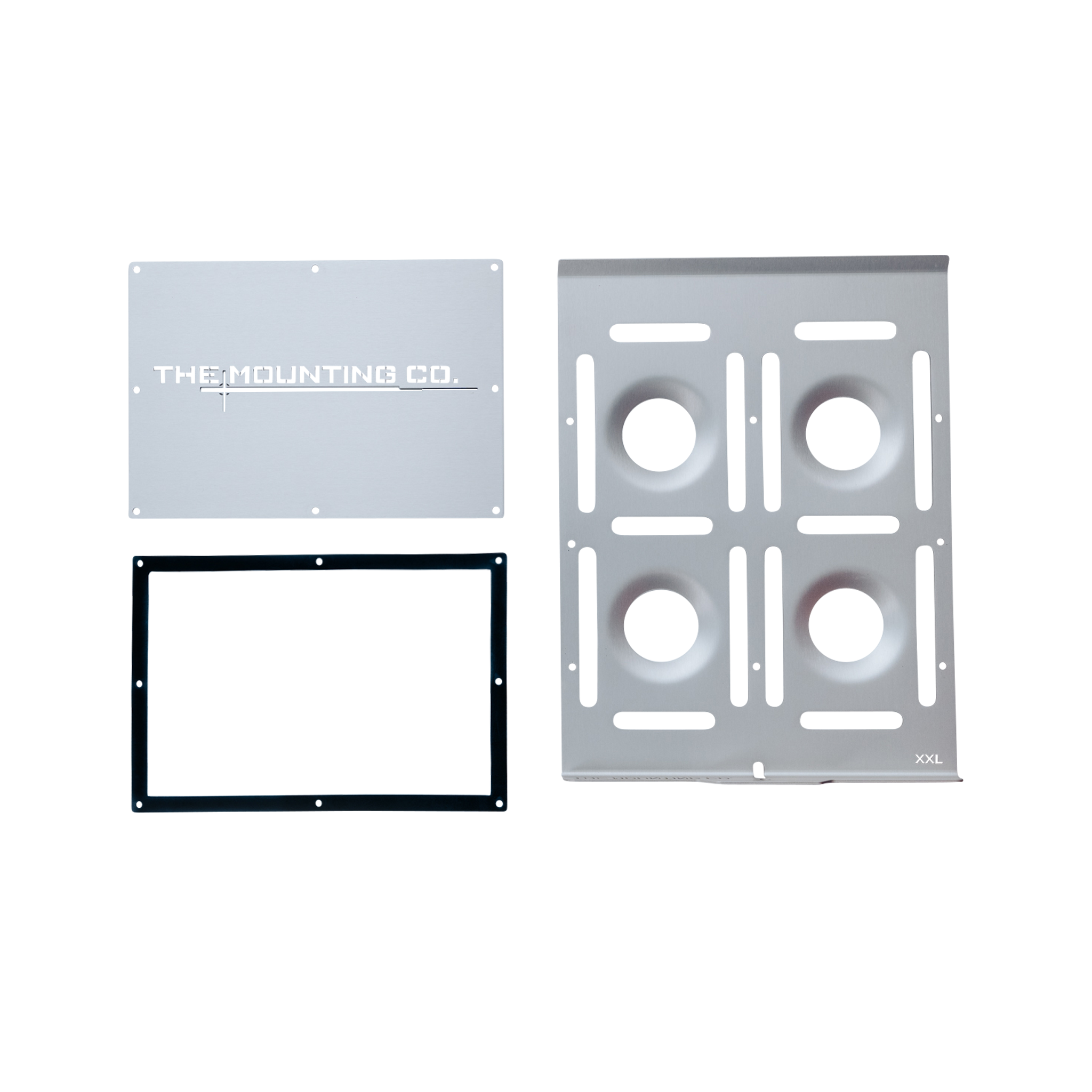 XXL aluminum mount plate kit with black frame and perforated mounting panel.