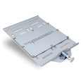 Load image into Gallery viewer, Silver aluminum XXL mount plate with quick-release lever and multiple slots for versatile attachment.
