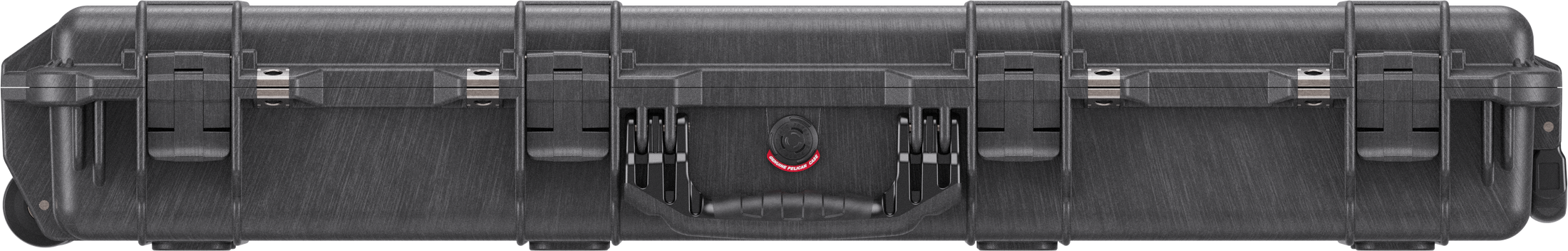 Black XL Mount Pelican Protector 1700 long hard case with secure latches and handle.