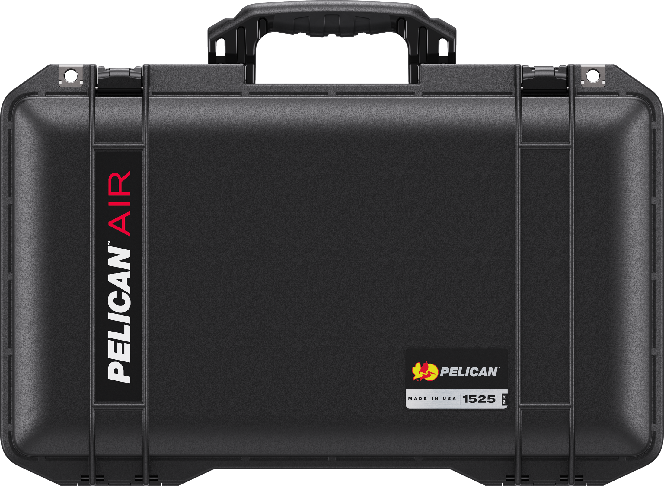Black hard shell Pelican Air 1525 protective case with top handle and secure latches.